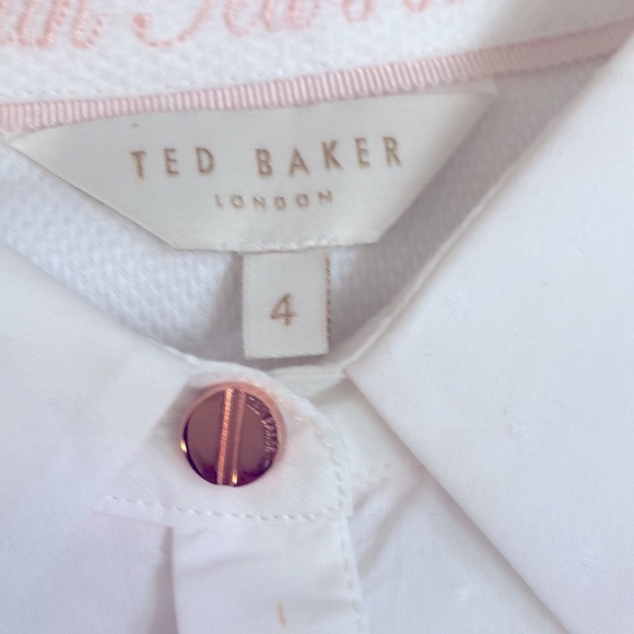 Ted Baker London White Dot Cotton Blend Shirt - Picture 4 of 10